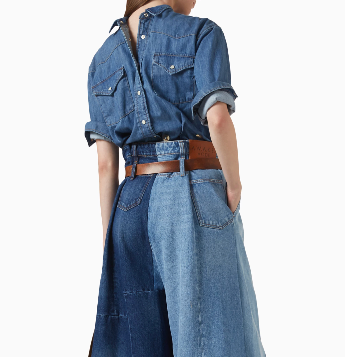 A.W.A.K.E. Mode Blue Long-Sleeve Denim Shirt