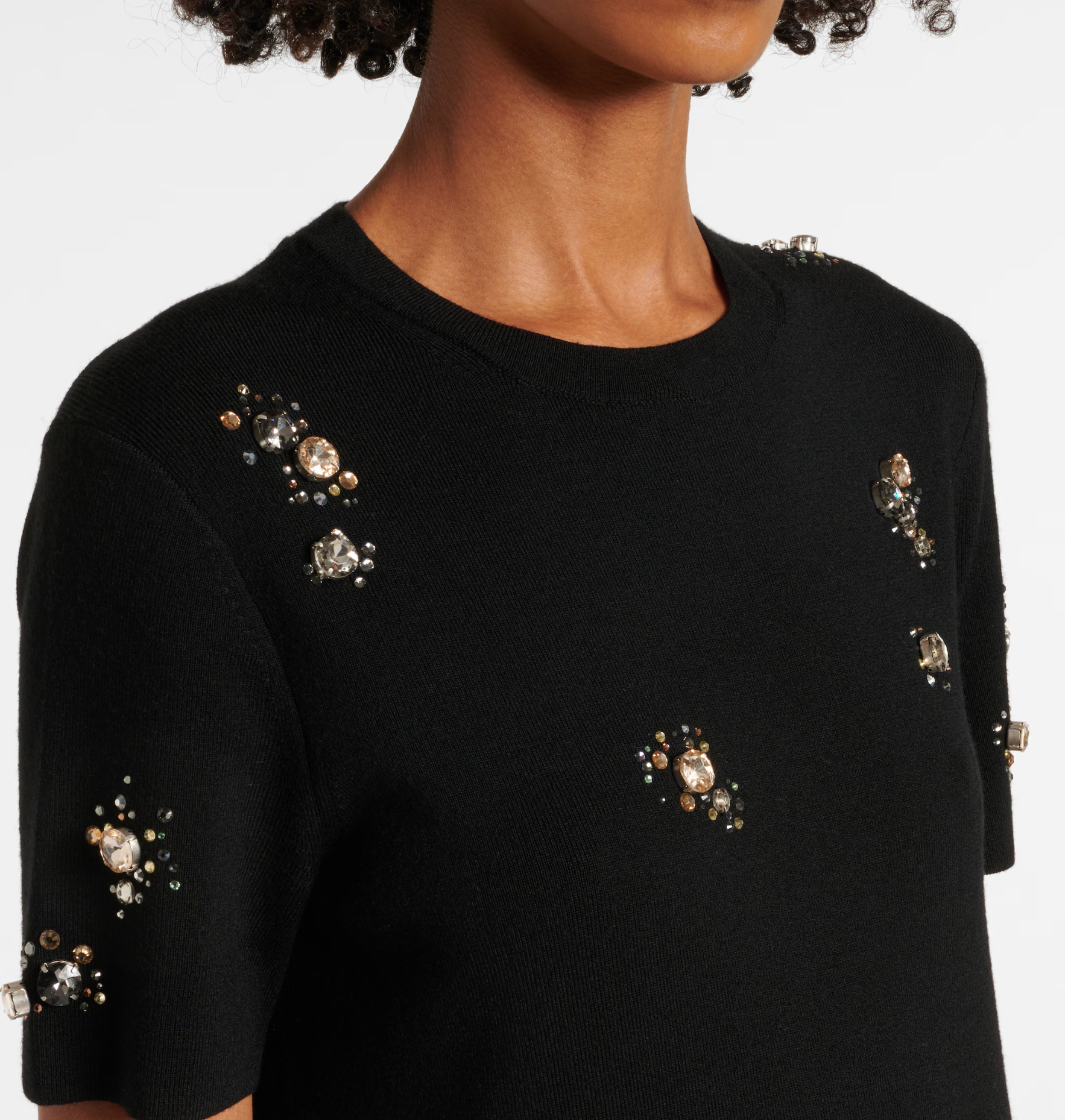 Tory Burch Embellished Wool-Blend Midi Dress