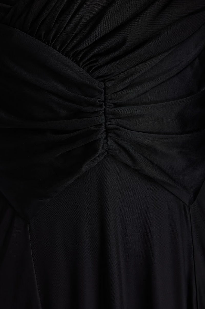 Huishan Zhang Bernice Draped Satin-Jersey Gown