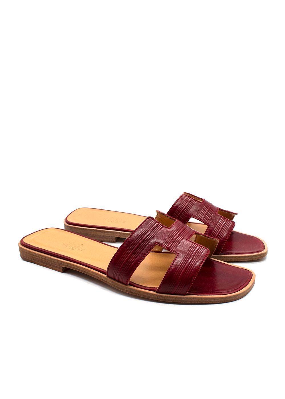 Hermes Veau Tamponne Oran Sandals