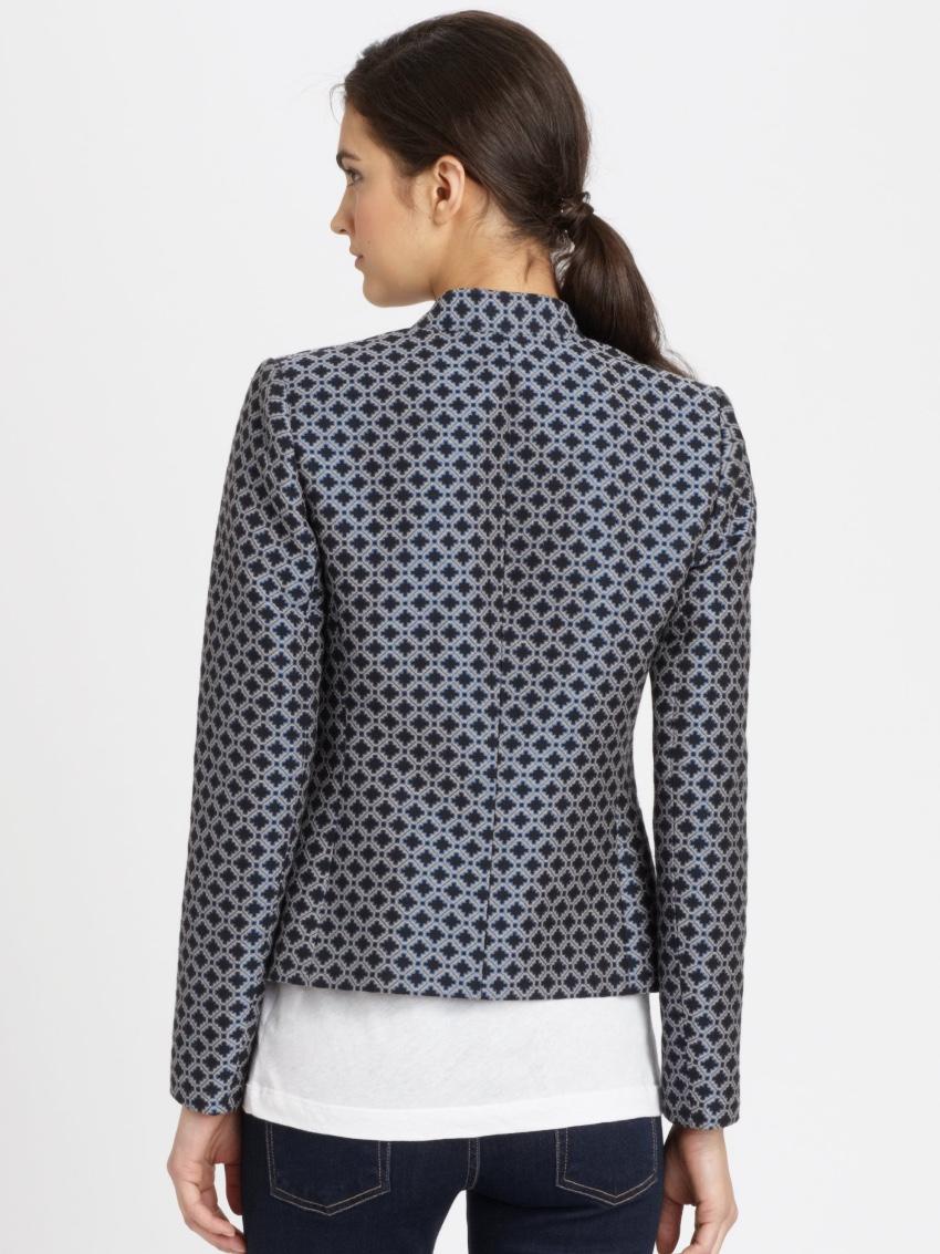 Theory stretch-wool geometric jacket