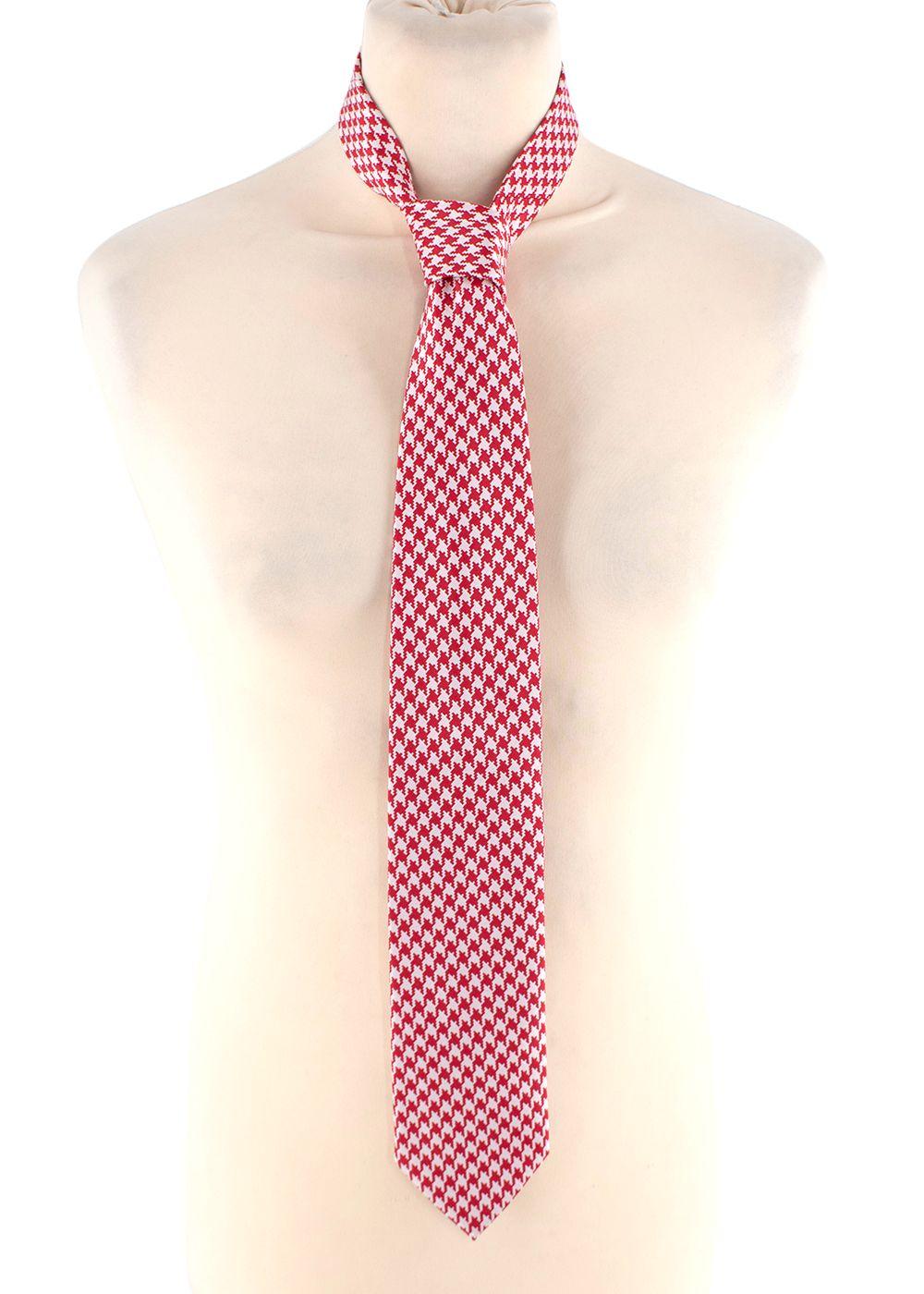 Red & White Houndstooth Tie