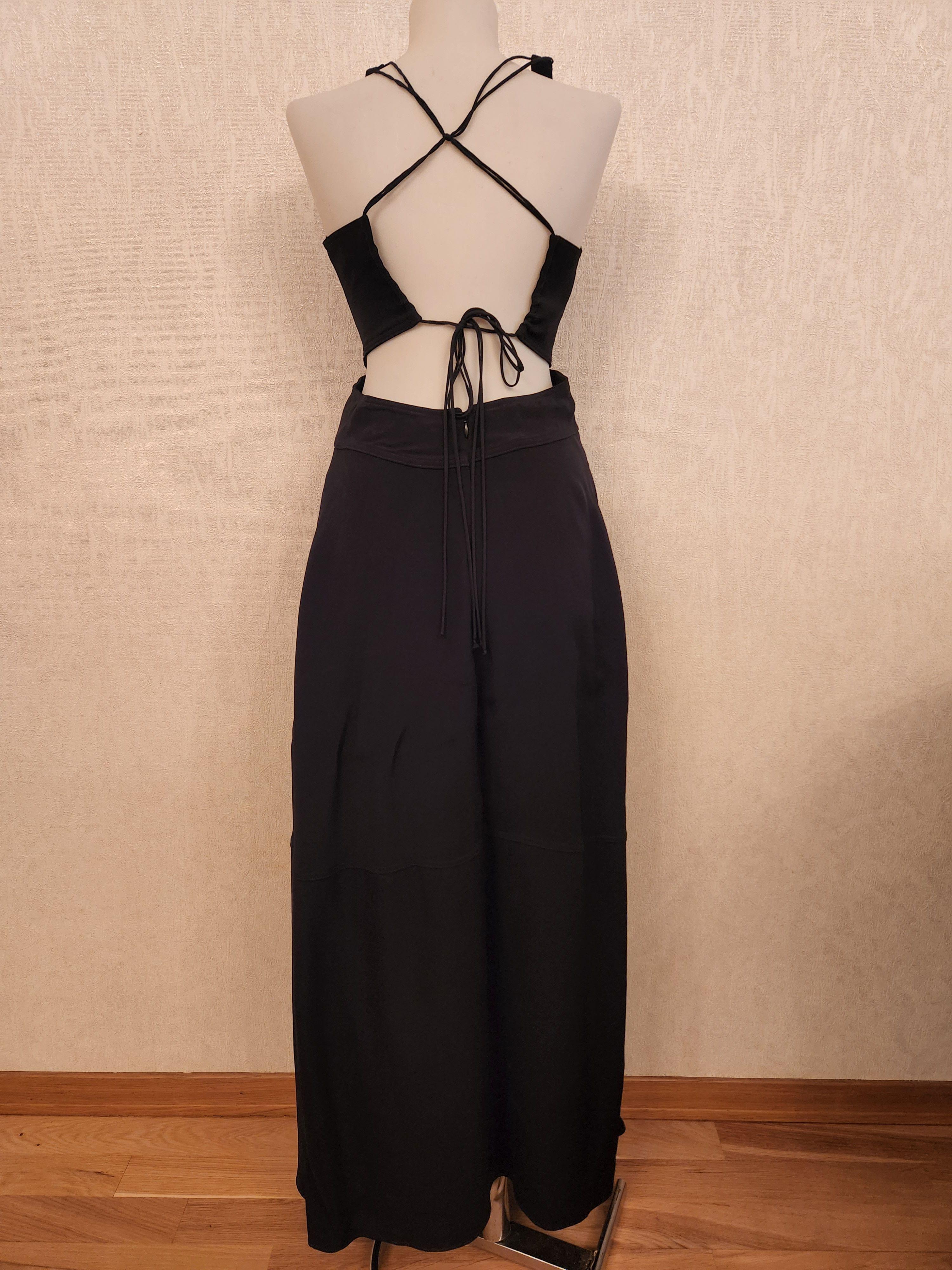 Black Crepe Cutout Gown