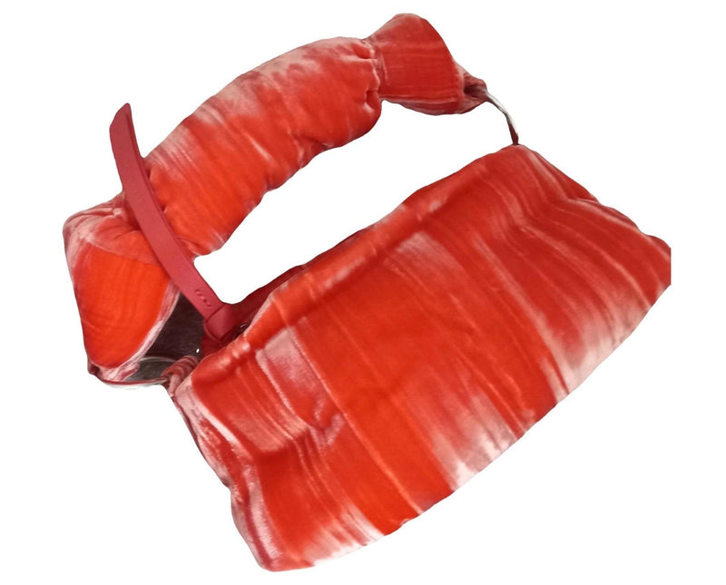 Dries Van Noten Orange Velvet Knot Bag