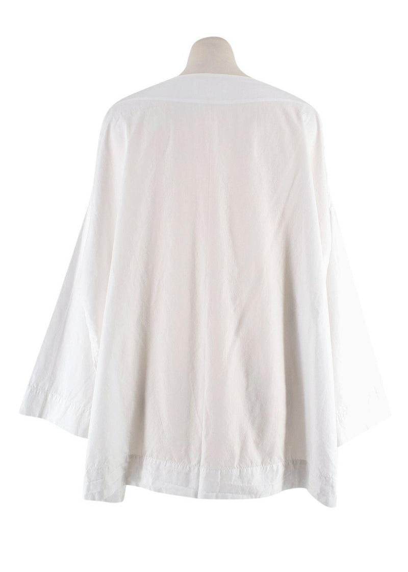 Nili Lotan white wide poplin top