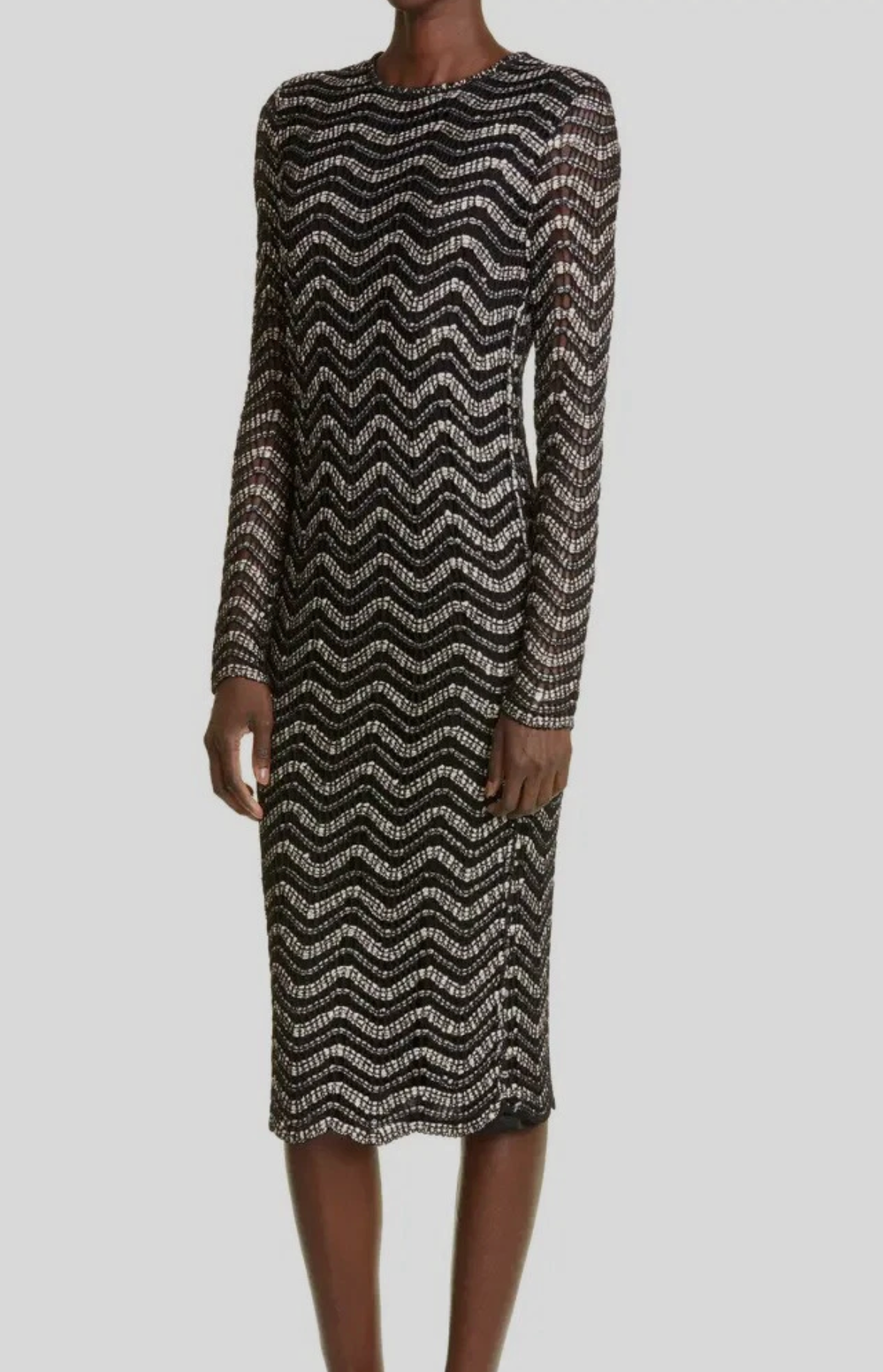St. John Striped Midi Length Dress