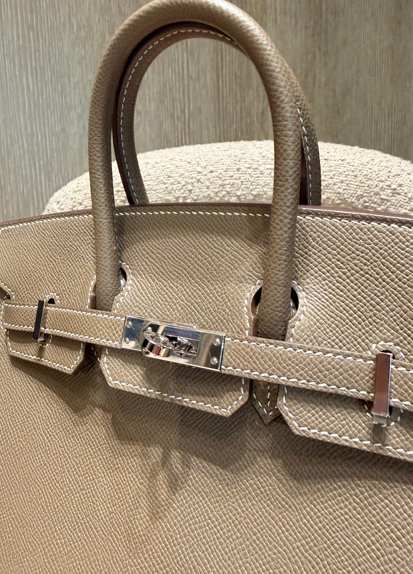 Hermes Birkin 25 Etoupe Epsom Sellier PHW
