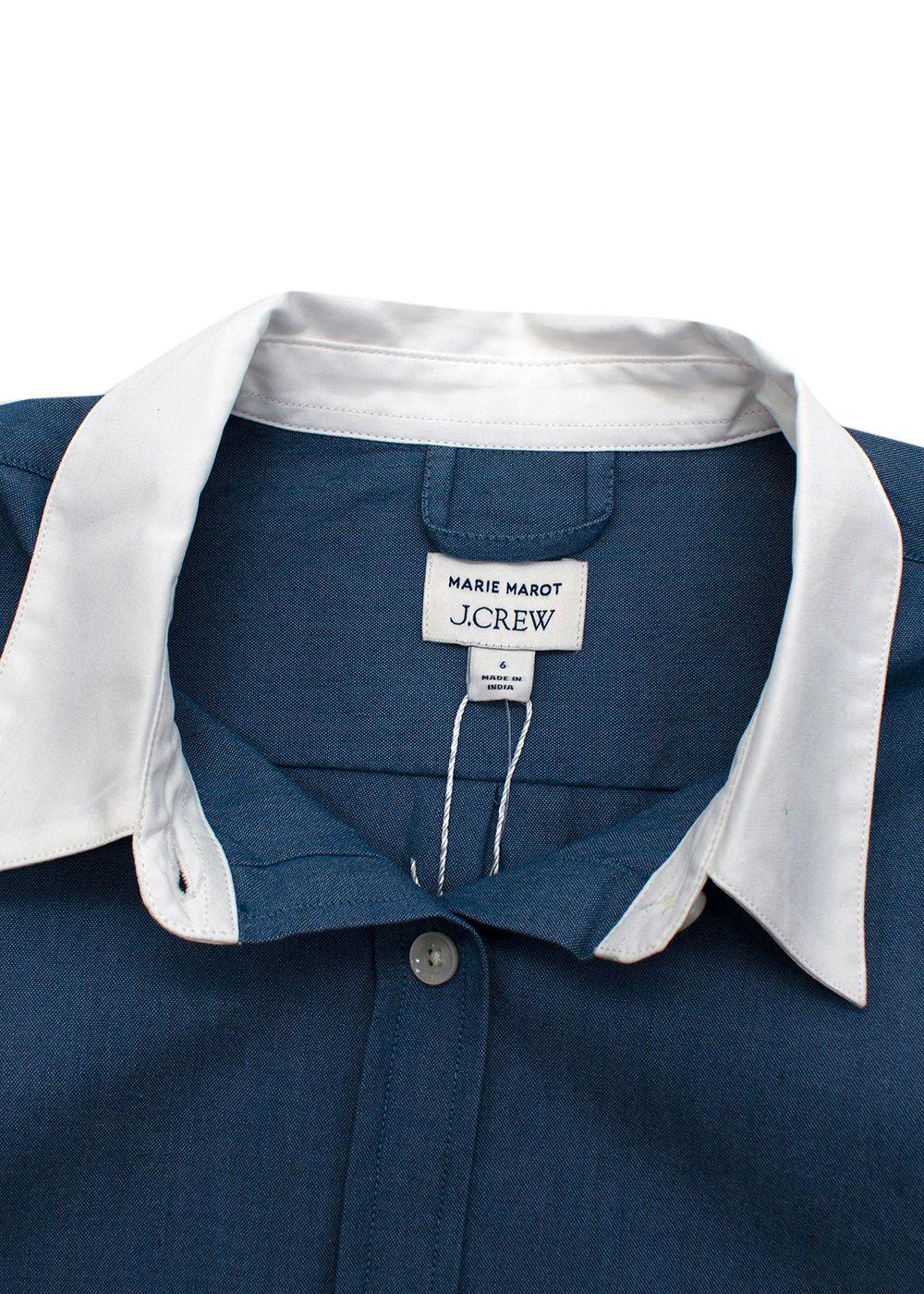 Navy White Collar  Shirt