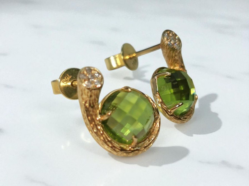 Fei Liu Peridot And Diamond Earrings