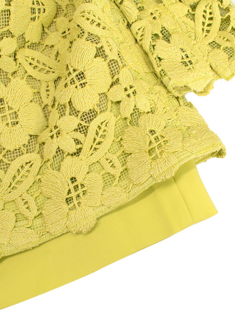 Valentino Flash Green Cordonetto Lace Playsuit