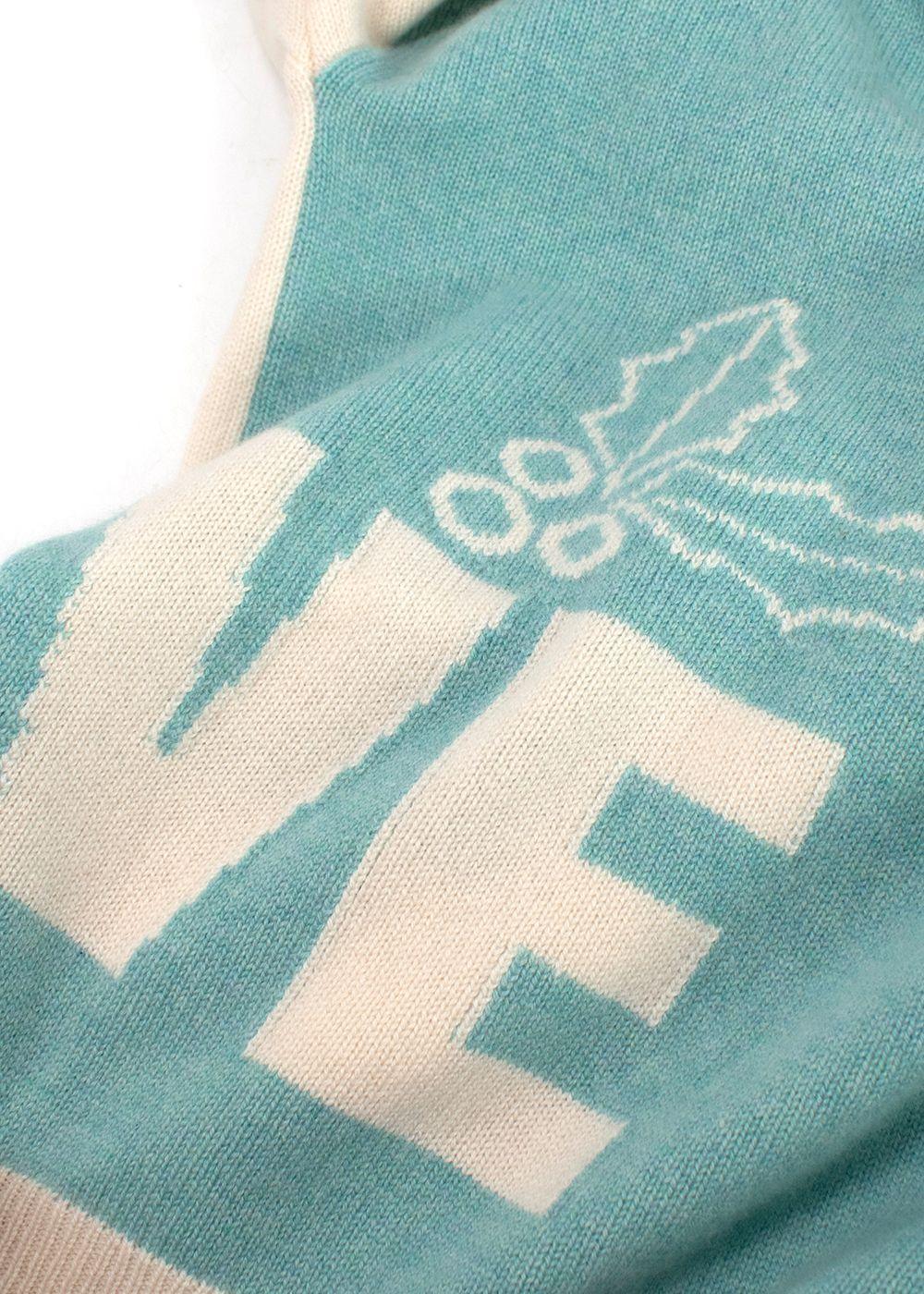 Gobi Cream and Green Cashmere LOVE Cardigan