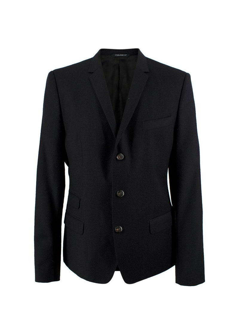 Dolce & Gabbana Black Wool Single Breasted Blazer