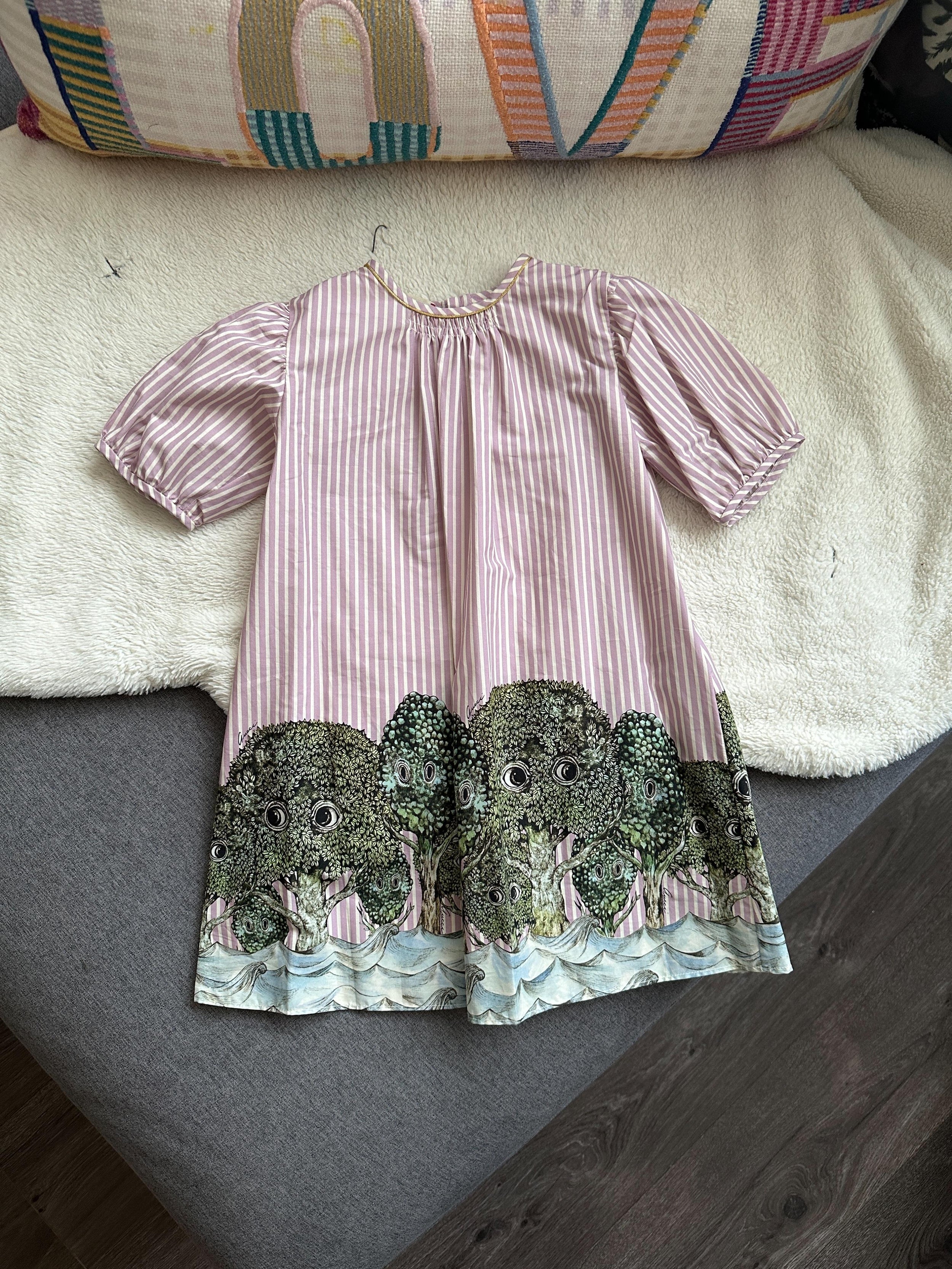 Gucci Red Striped Dress with Tree Print
