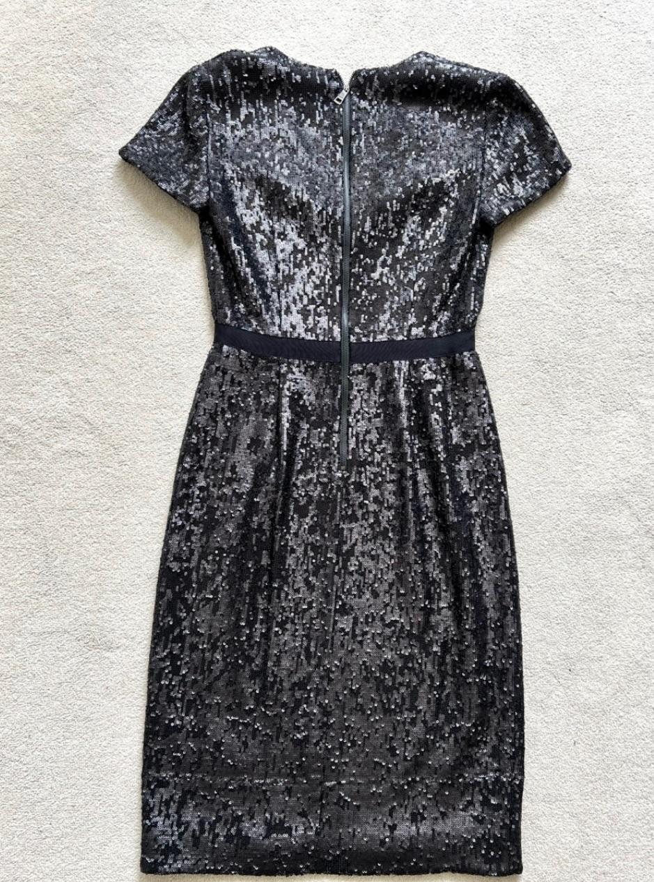 black sequinned crossover dress