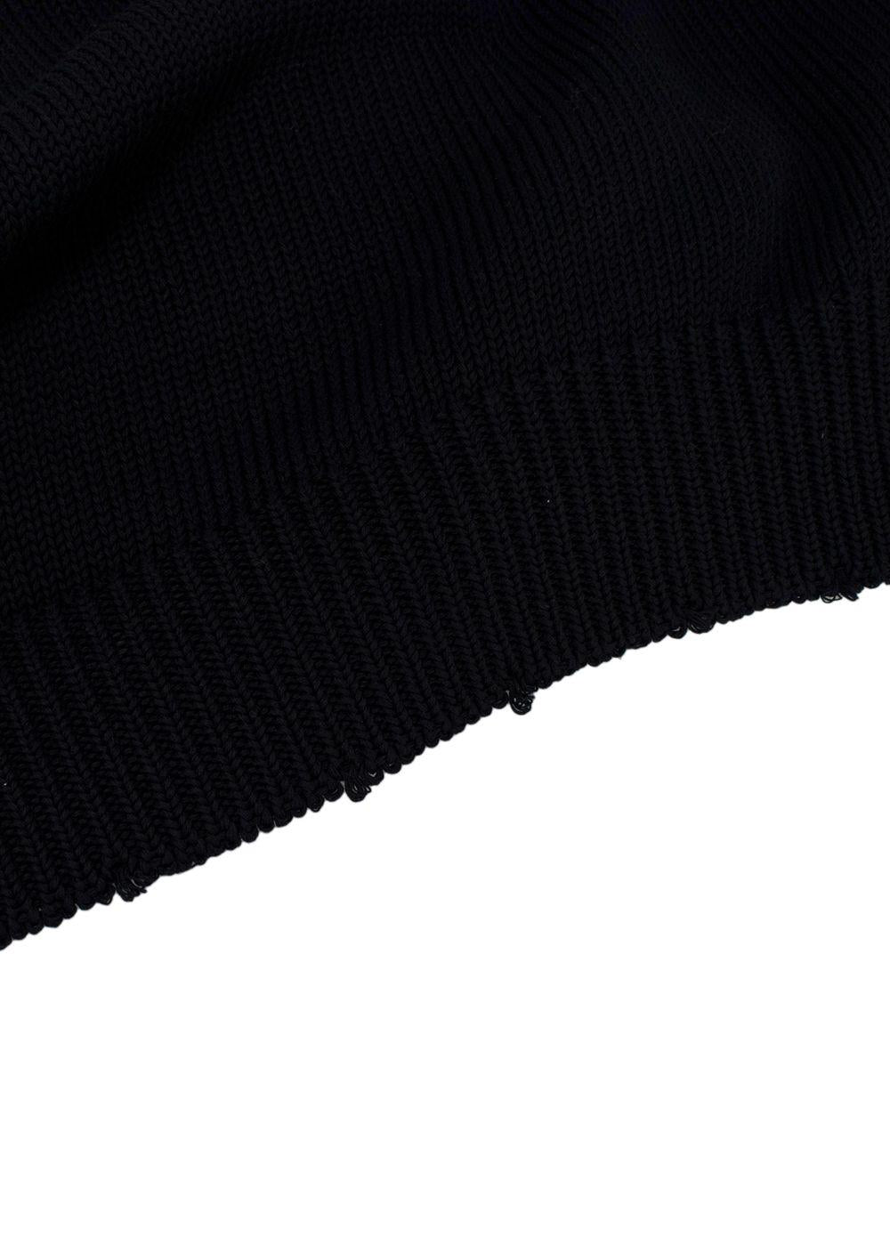 Givenchy Black Distressed Knitted Oversize Logo Jumper