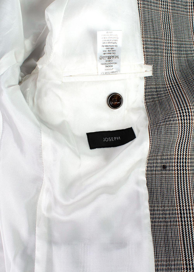 Houndstooth Checked Double Breasted Blazer