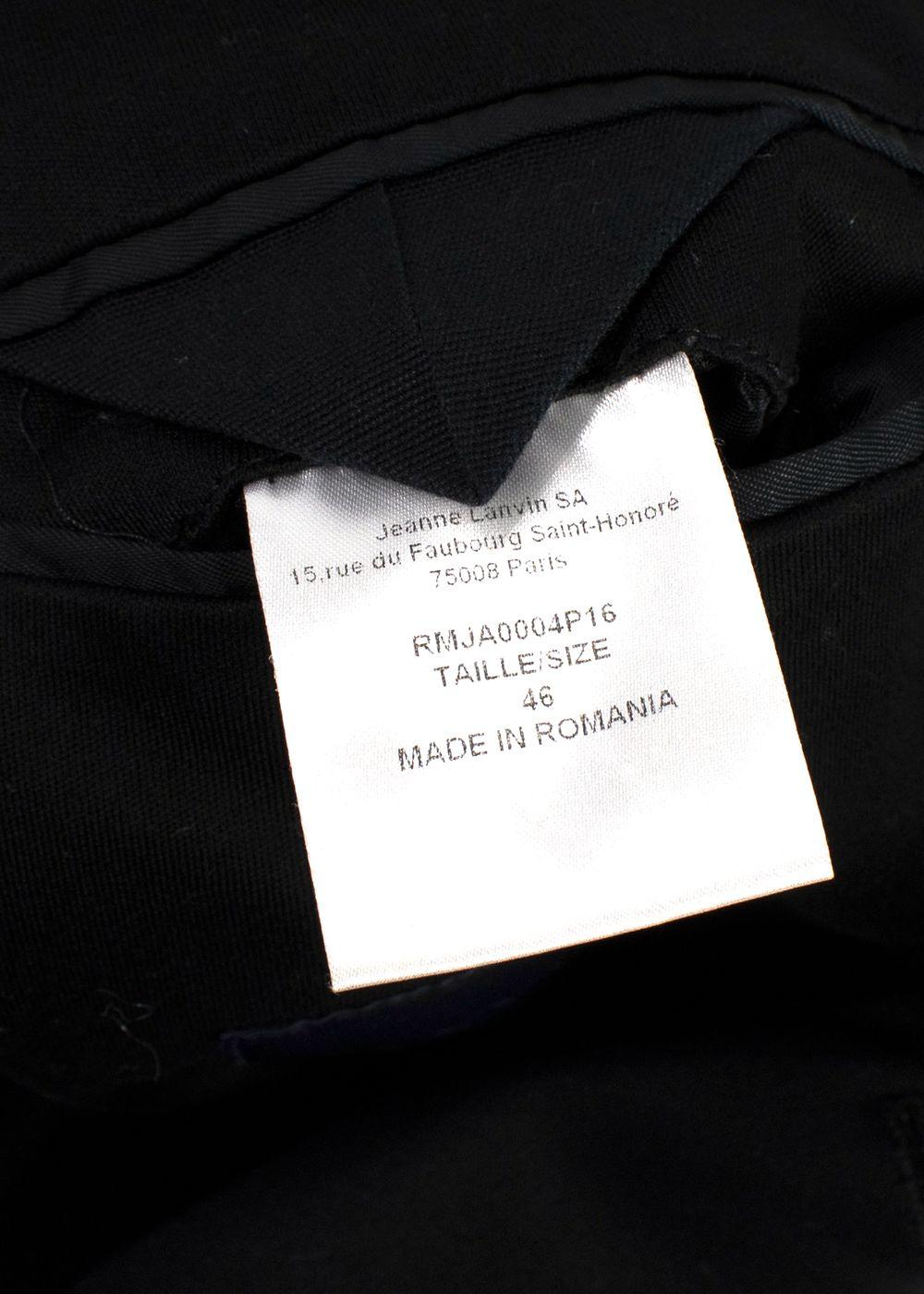 Lanvin Black Cotton Single-breasted Blazer