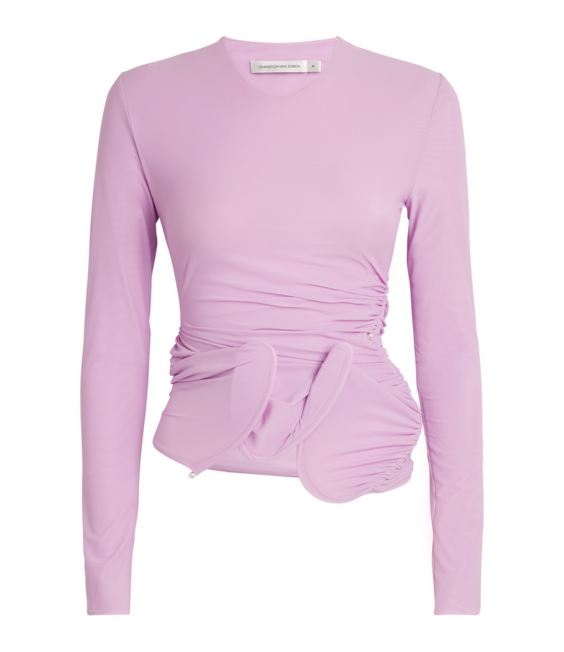 Christopher Esber Venus Looped Ruched Stretch-Jersey Top