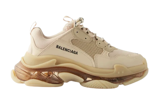 Balenciaga beige leather & mesh Triple S Clear Sole trainers