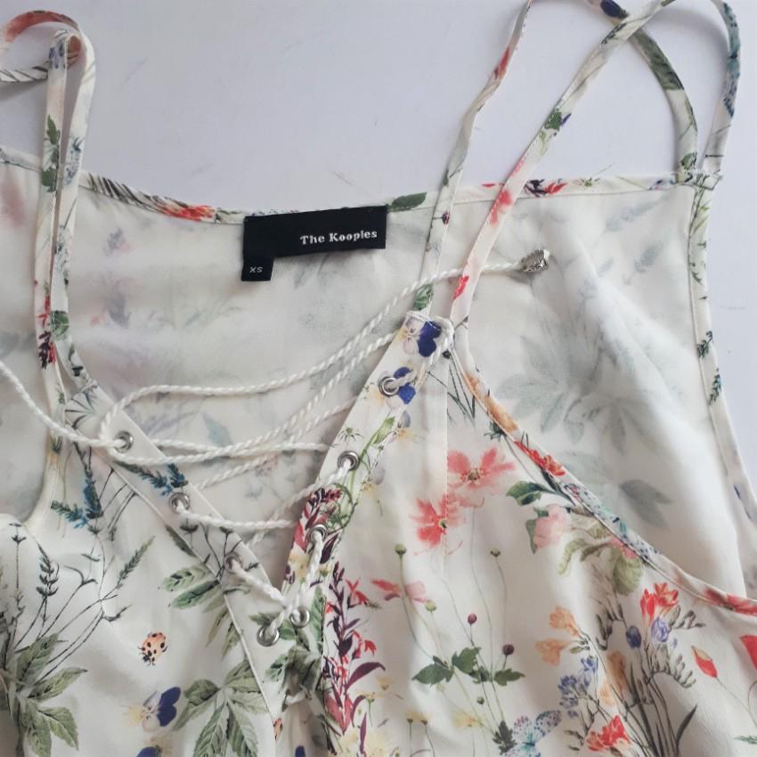 The Kooples Floral Lace Up Silk dress