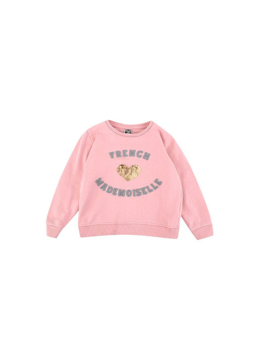 Pink Cotton Embellished Sweatshirt
