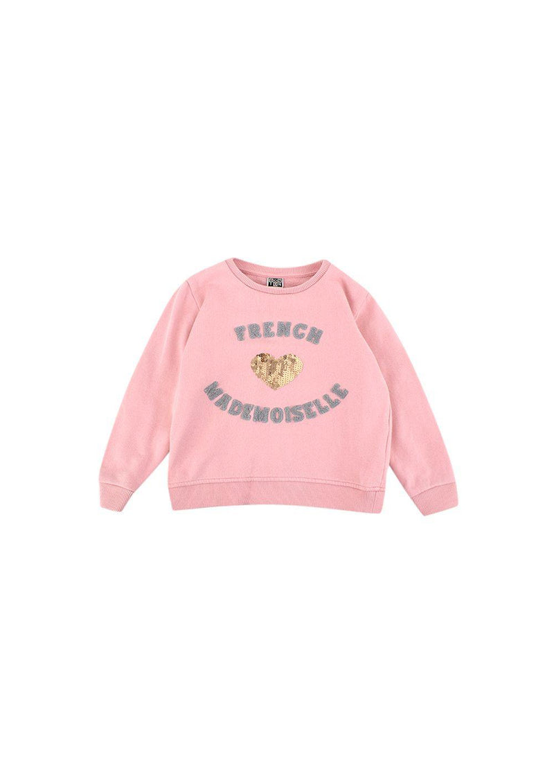 Pink Cotton Embellished Sweatshirt