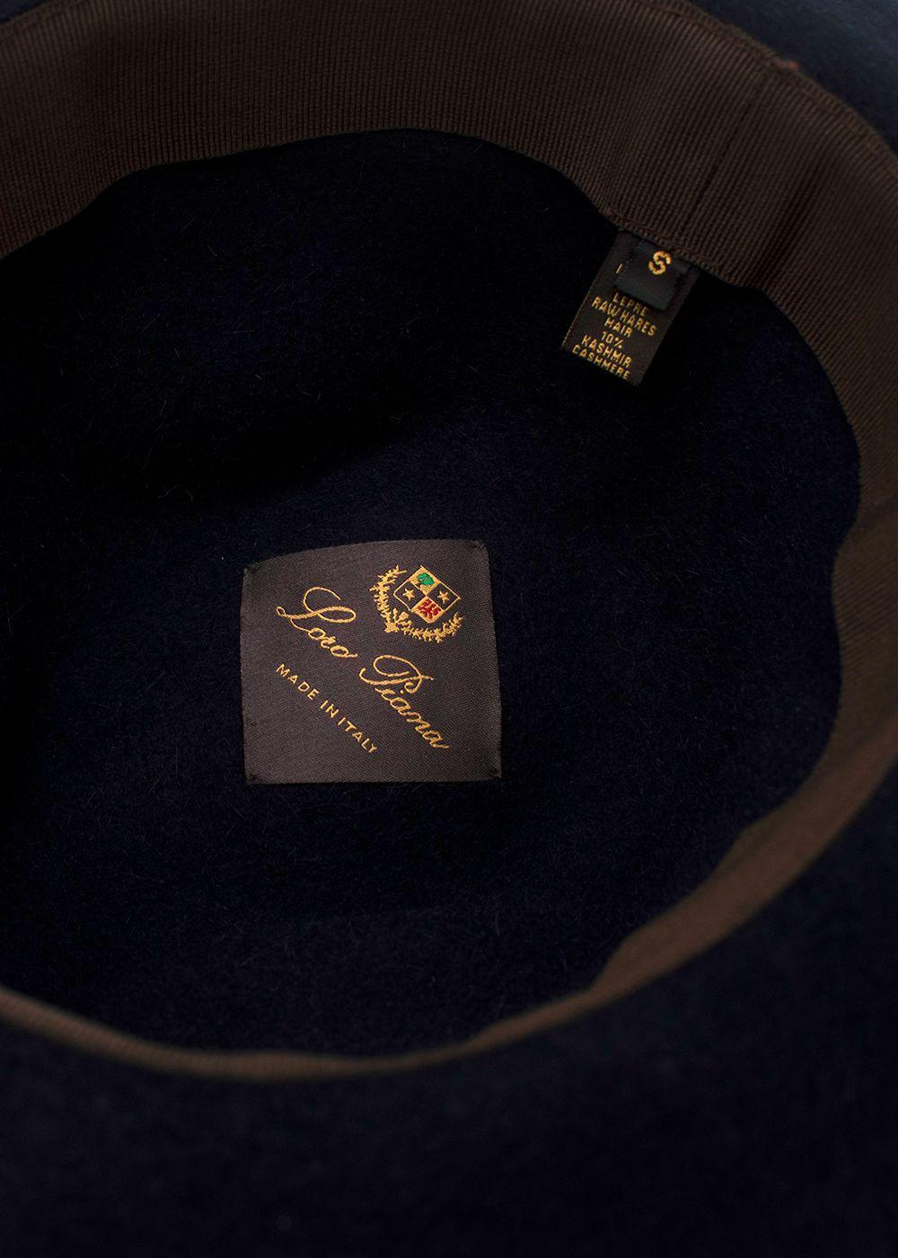 Loro Piana Navy Hares Hair Blend Ferdora