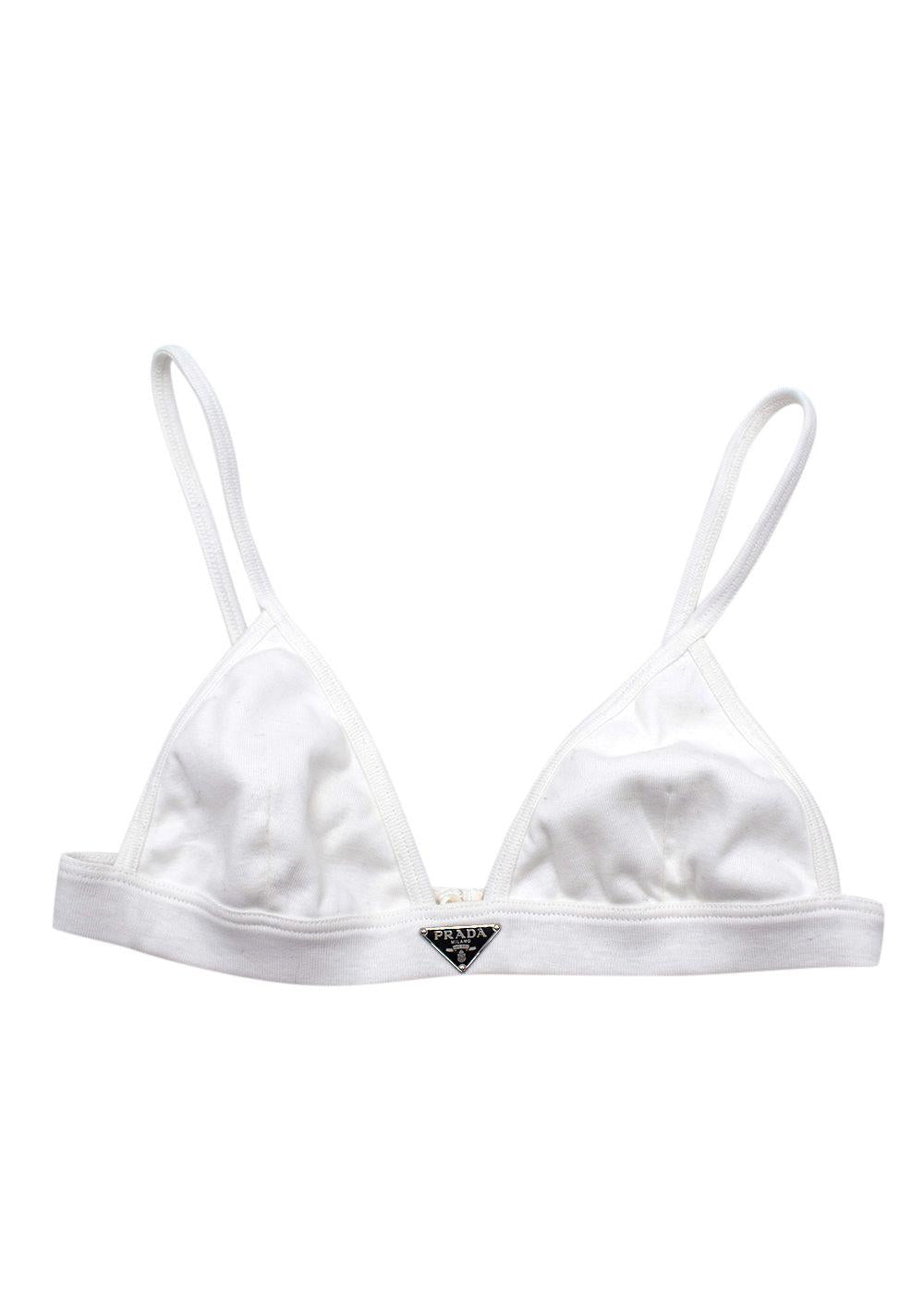 Prada White Cotton Bralette