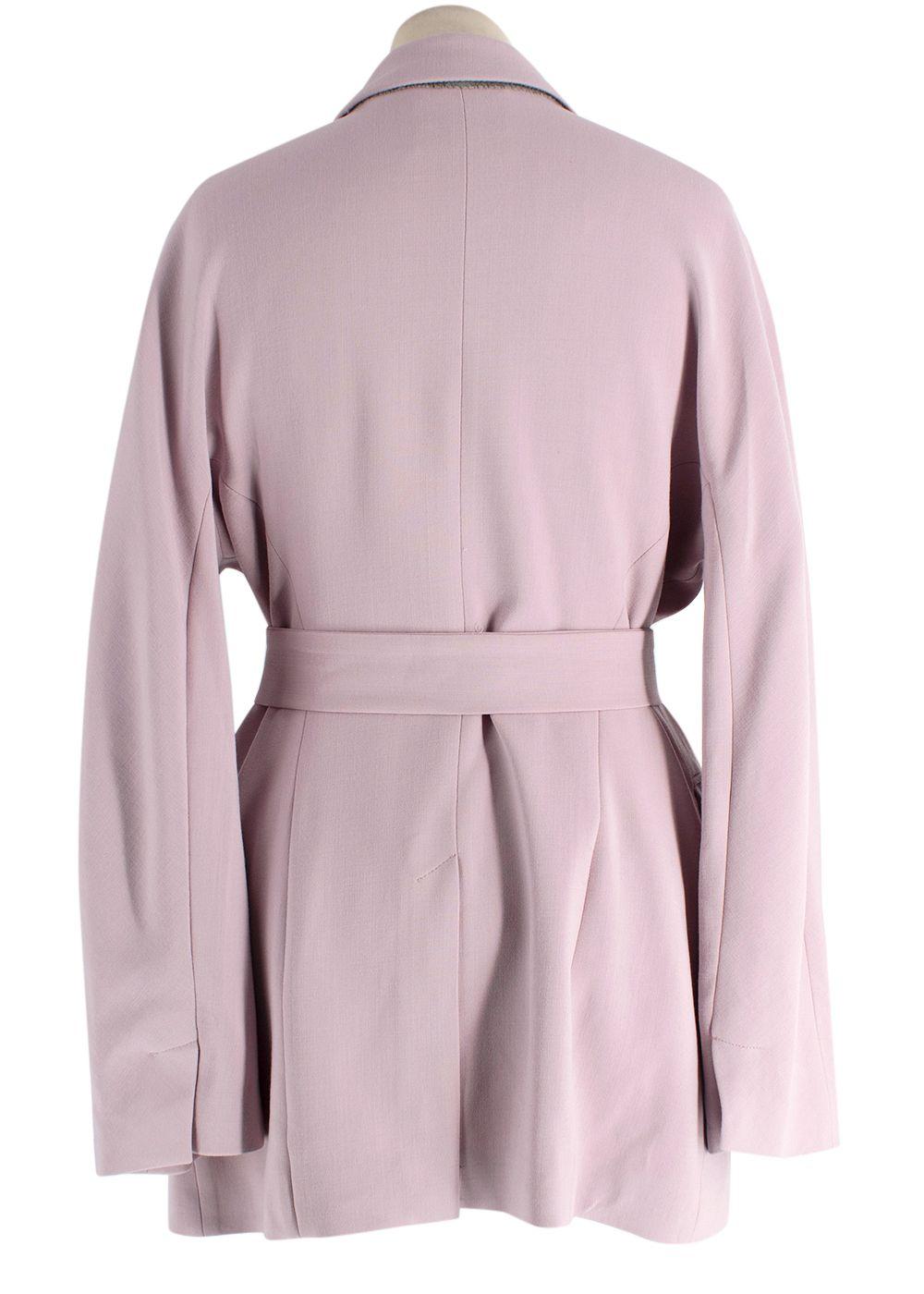 Joseph Pink  Belted Wool-Blend Blazer