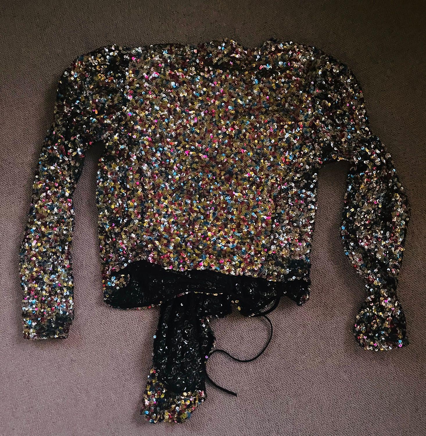 The Attico Multicoloured Sequin Wrap Top