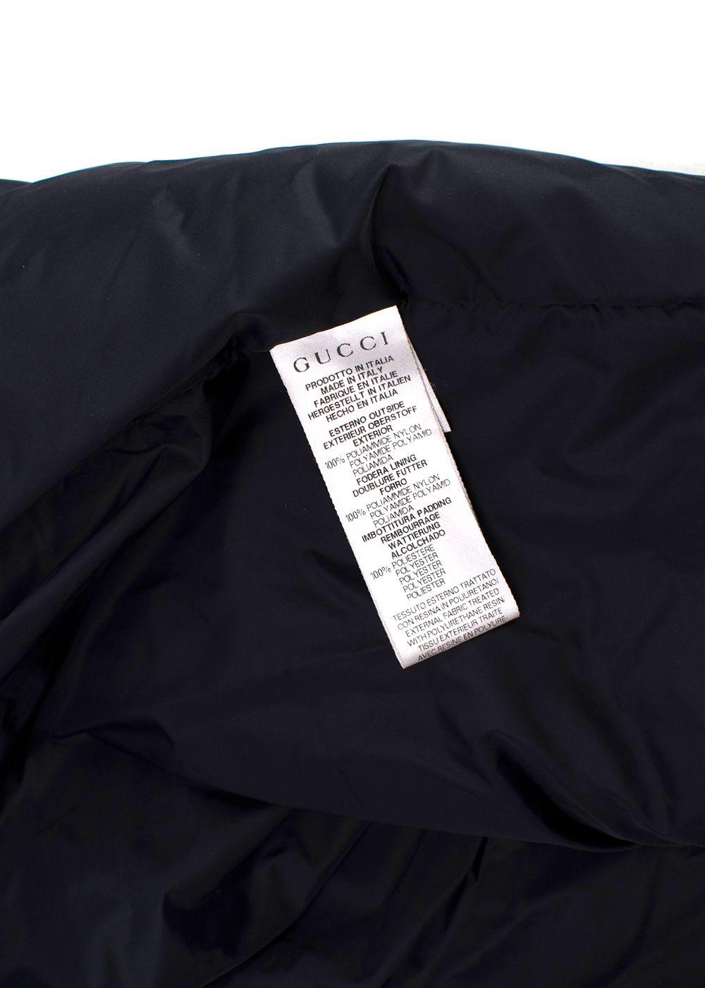 Gucci Kids 12Y Black Monogram Logo Puffer Jacket