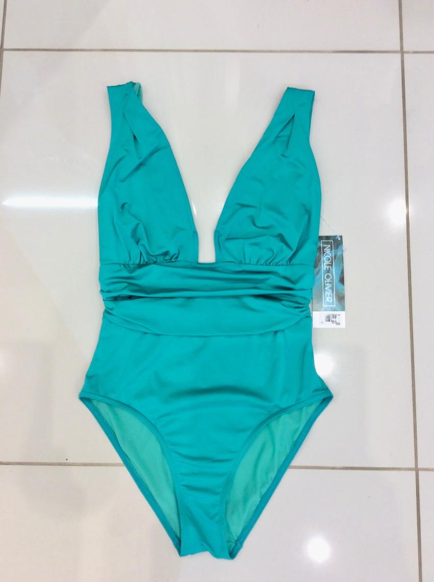 Nicole Olivier Emerald Green Couture One-Piece Swimsuit