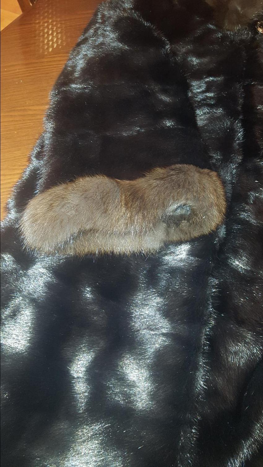 Bespoke sheared Mink coat with sable collar and cuffs