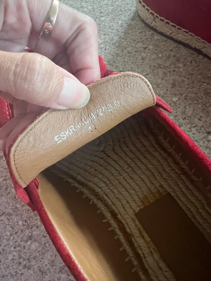 Burberry Red Suede Loafers