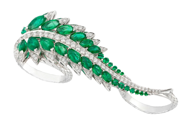 Stephen Webster Emerald Plumage Side Sweep Ring