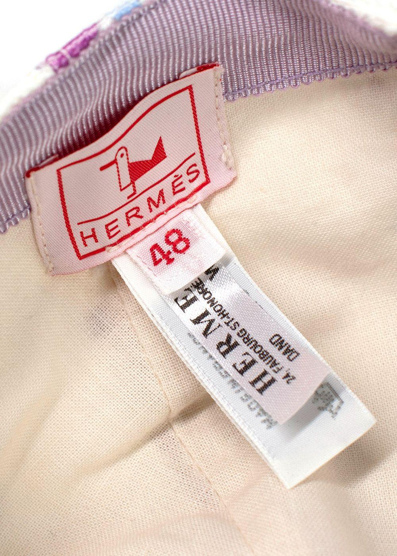 Hermes White Canvas Petit Chalutier Kid's Cap