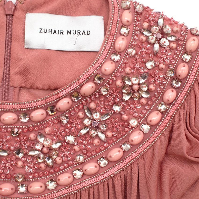 Zuhair Murad Pink Chiffon Embellished Gown