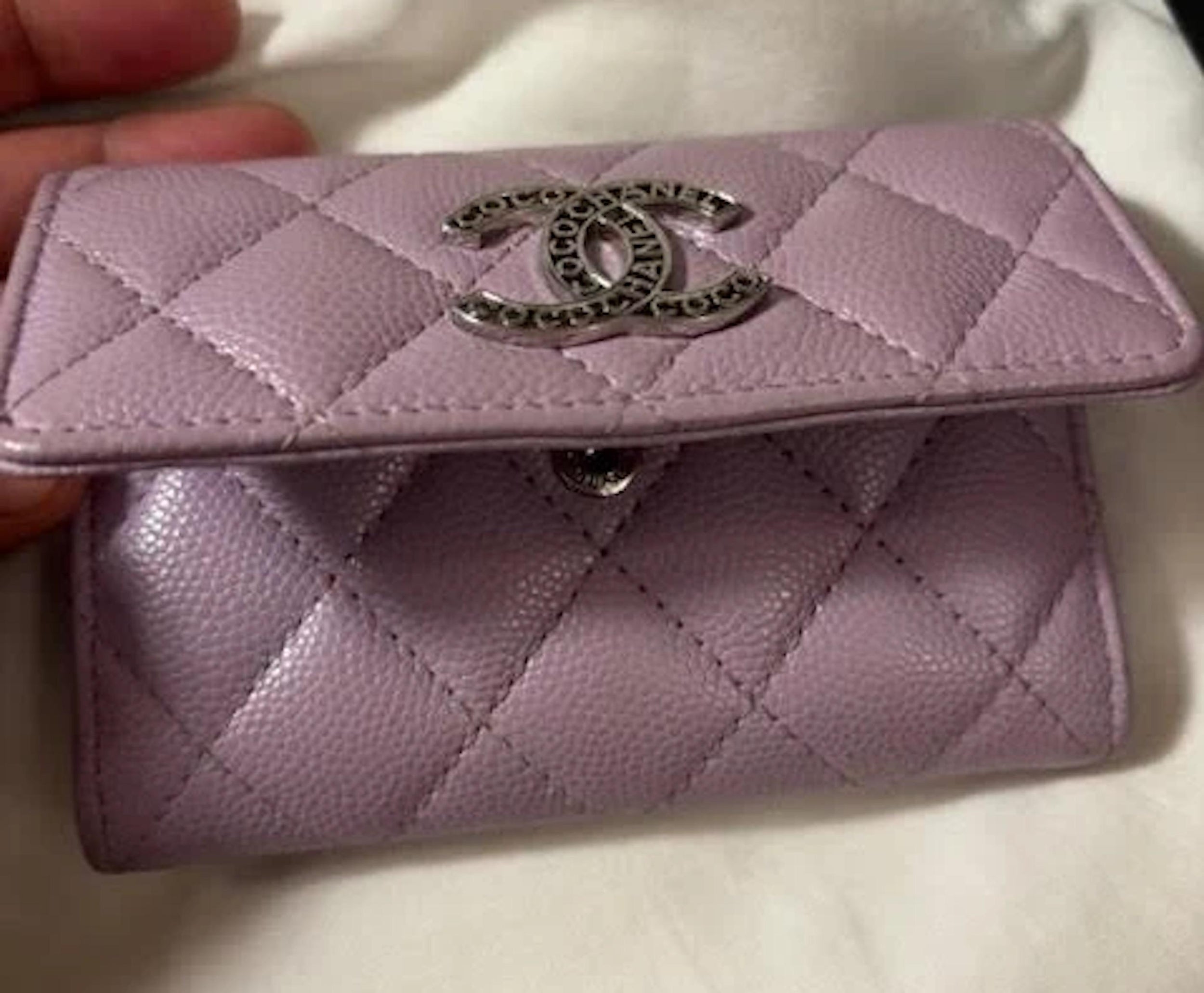 Chanel Lilac Caviar Card Holder