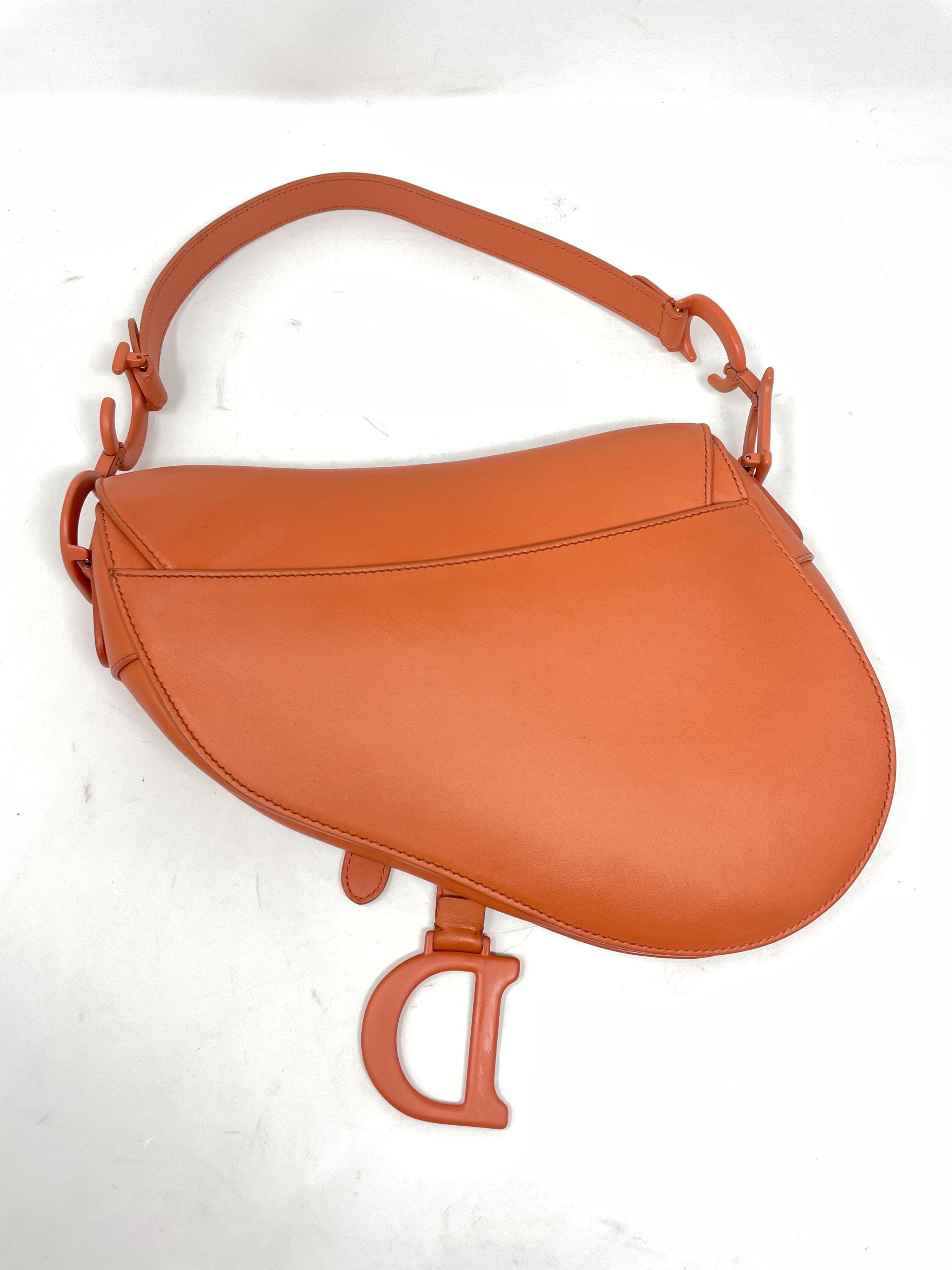 Dior Orange Medium Saddle Bag