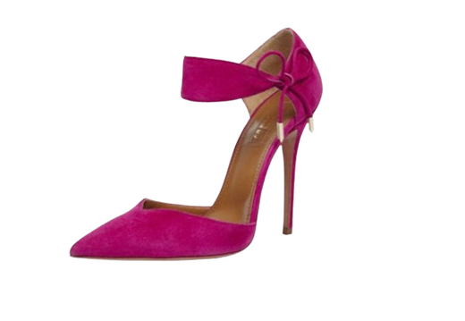 Aquazurra Pink Suede D'orsay  Heels