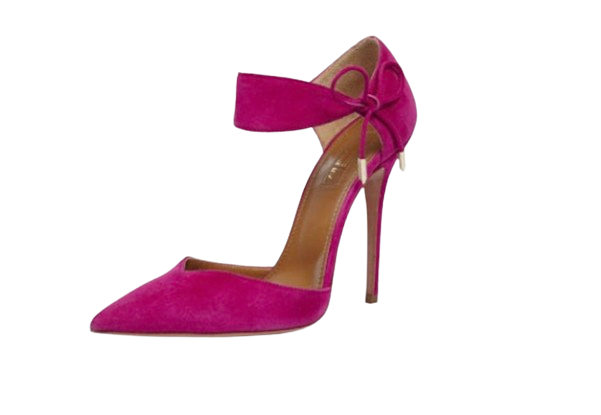Aquazurra Pink Suede D'orsay  Heels