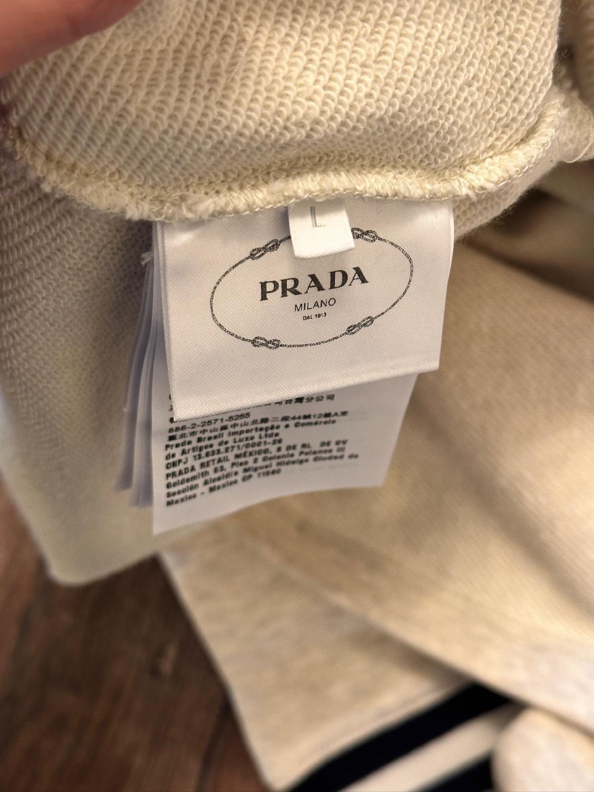 Prada Dove Grey Cropped Sweatshirt