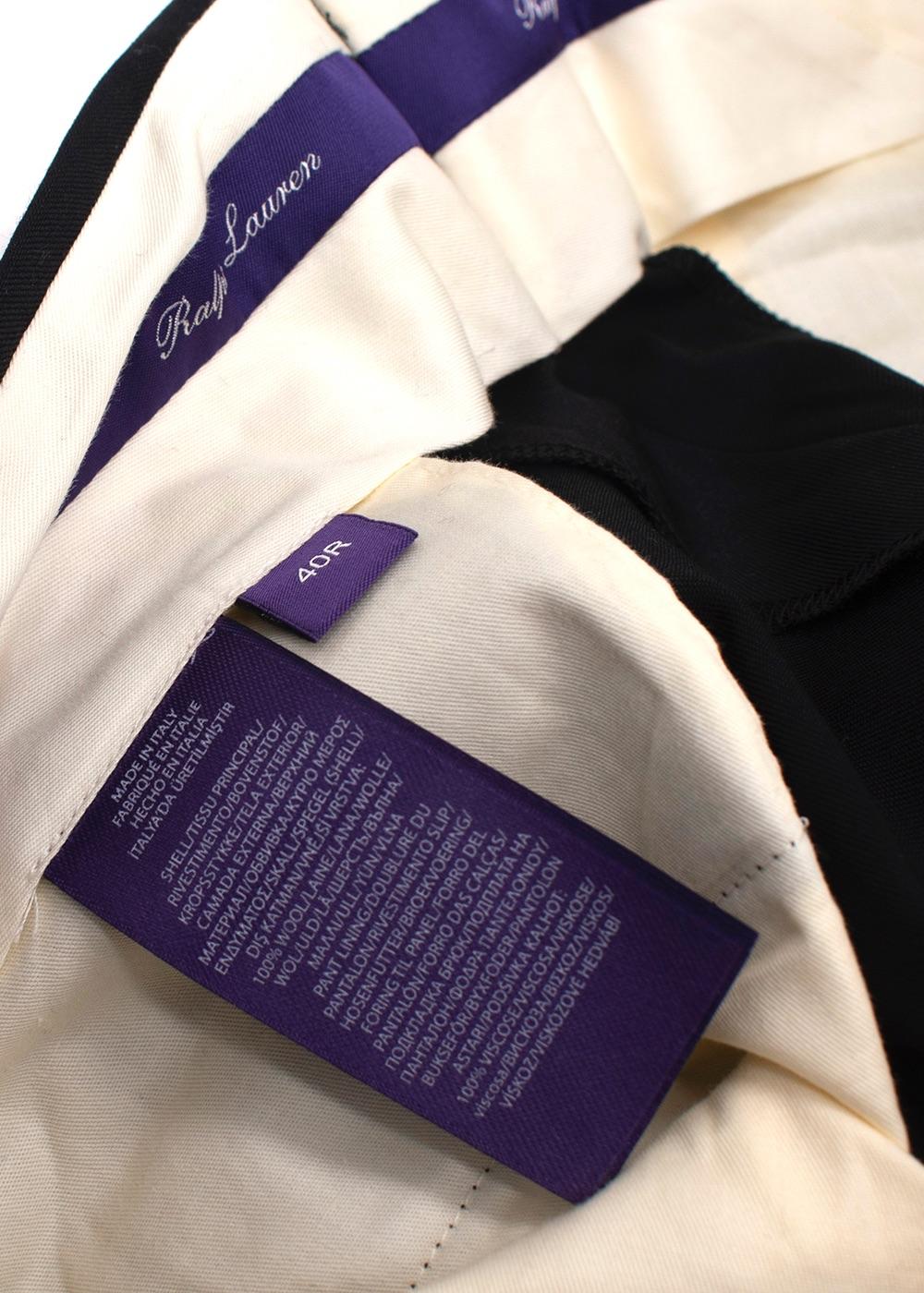 Ralph Lauren Black Tailored Wool Suit Trousers
