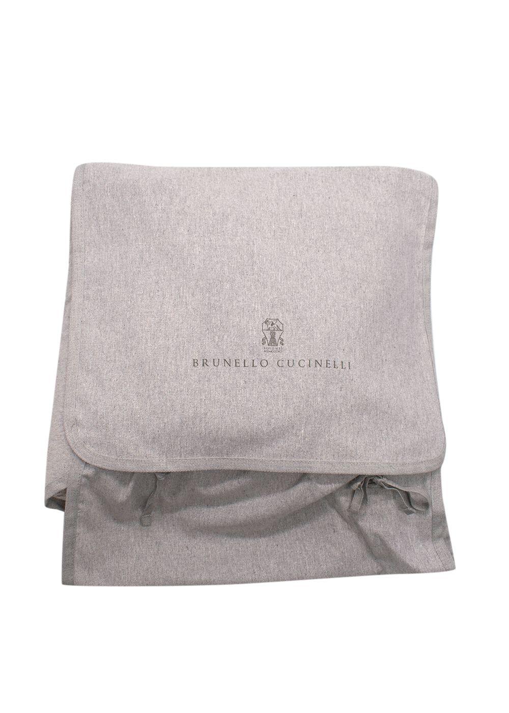 Brunello Cuccinelli Stone Cashmere-Blend Knitted Cushion, 40x40cm