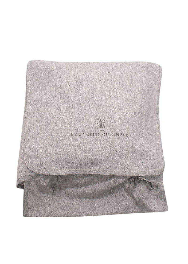 Brunello Cuccinelli Stone Cashmere-Blend Knitted Cushion, 40x40cm
