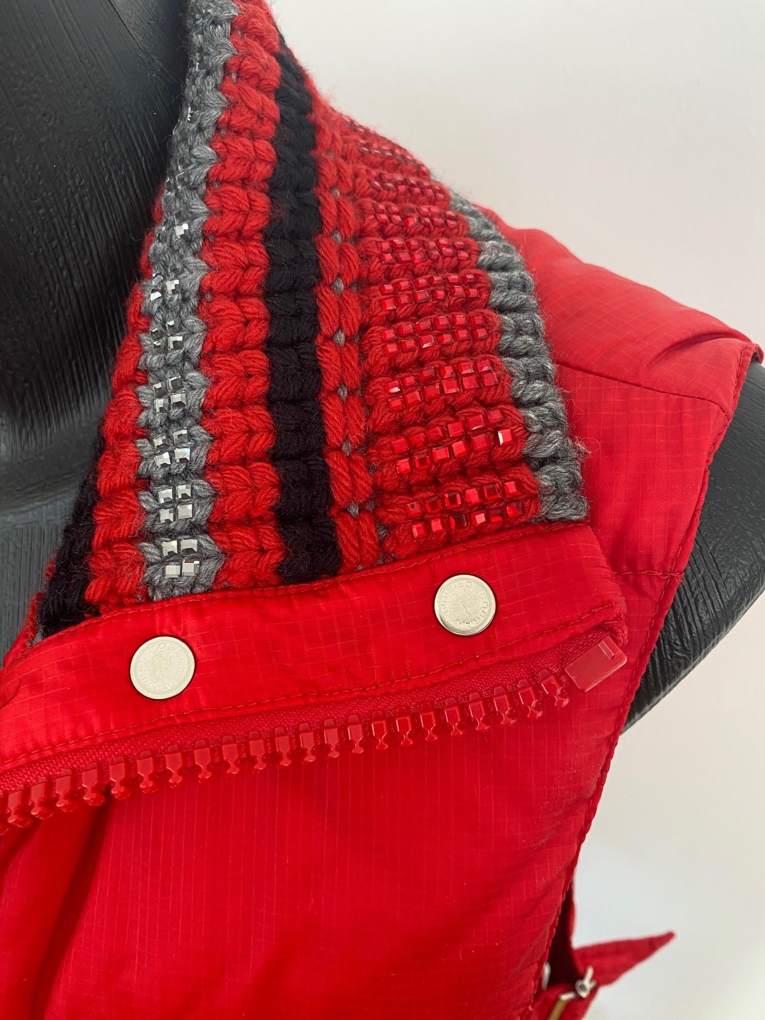 Red Nylon Padded Gilet