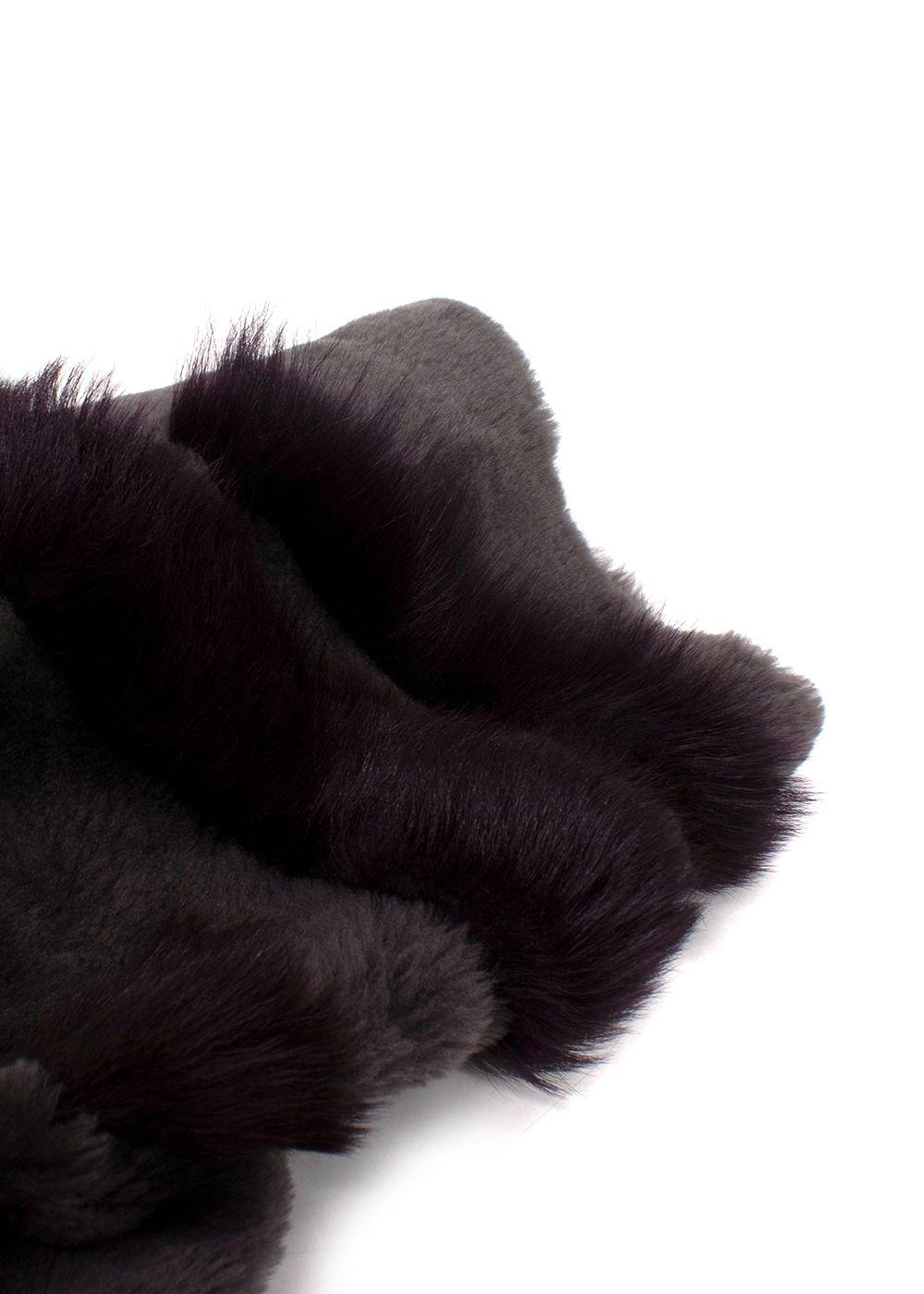 Liska Purple Reversible Lambskin / Fur Coat