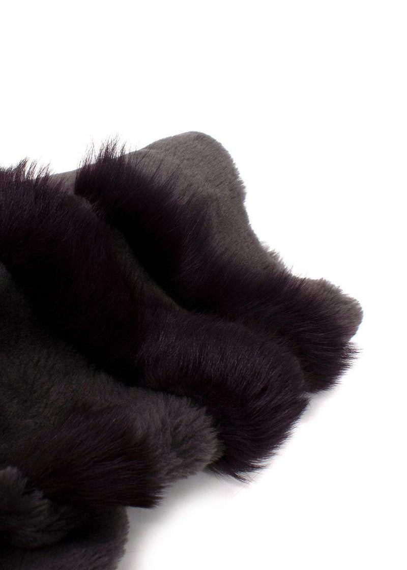 Liska Purple Reversible Lambskin / Fur Coat