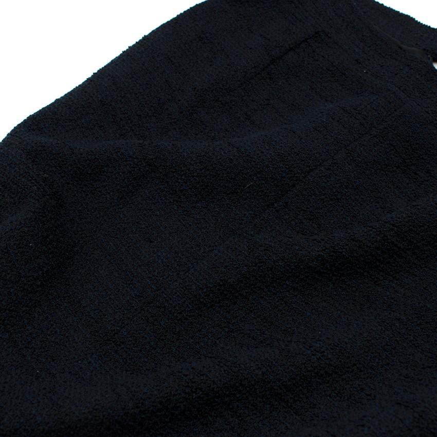 Chanel Black & Blue Boucle Tweed Pencil Skirt