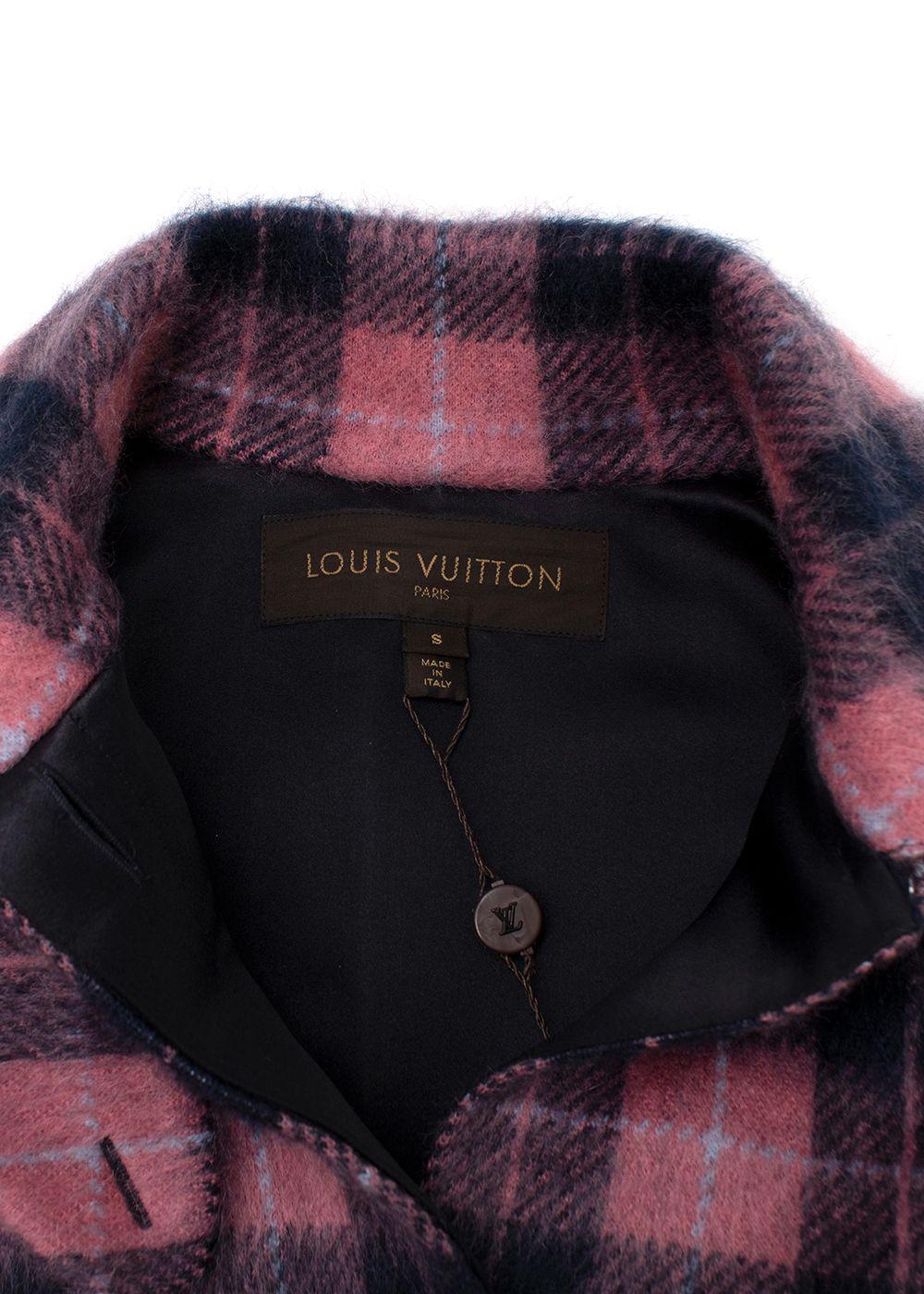 Louis Vuitton Pink & Blue Mohair Single Breasted Coat